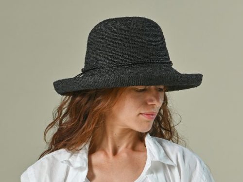 Black Raffia Hat