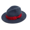 blue felt fedora hat