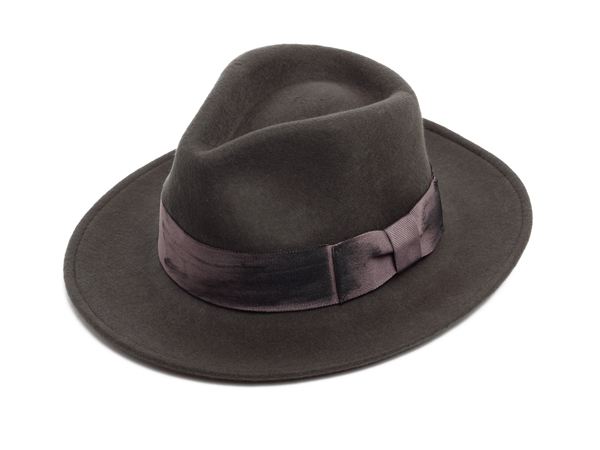grey felt fedora hat