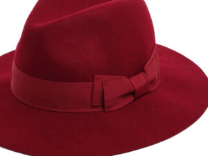 womens red felt fedora hat